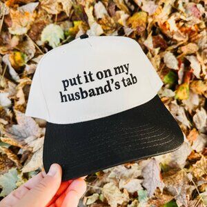 Put It On My Husband's Tab Hat, Put It On My Dads Tab Cap, Embroidered Funny Hat